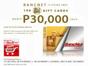 sm gift cards up for grabs for bancnet member cardholders