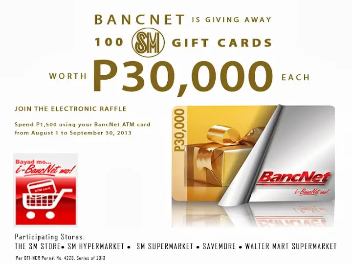 sm gift cards up for grabs for bancnet member cardholders