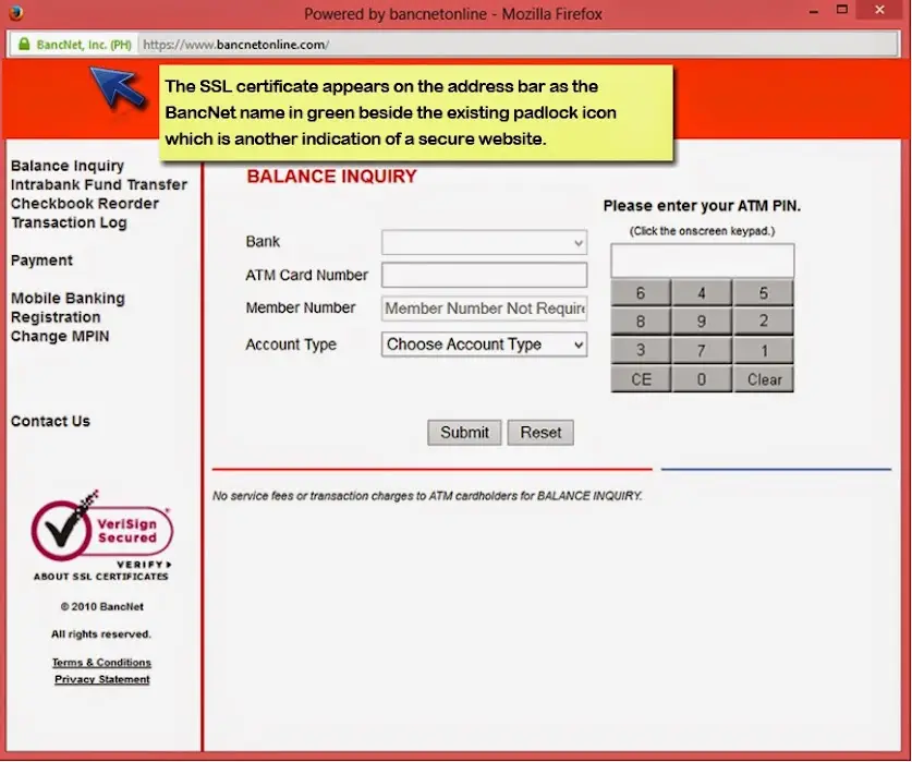 new security feature on bancnet online