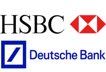hong kong and shanghai bank (hsbc) and deutsche bank logos as they join bancnet for enhanced banking services